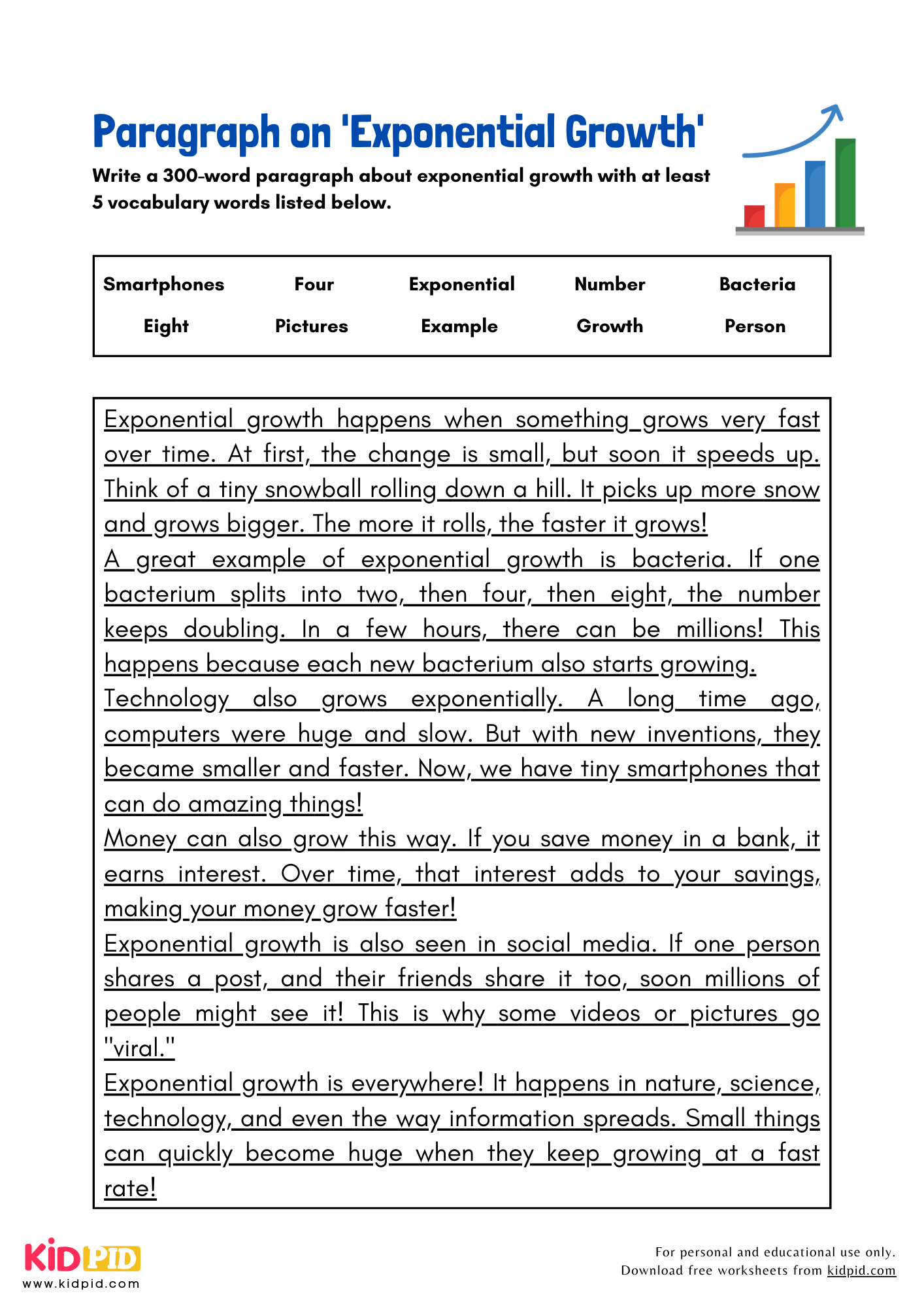 Paragraph on 'Exponential Growth' - 300 Words