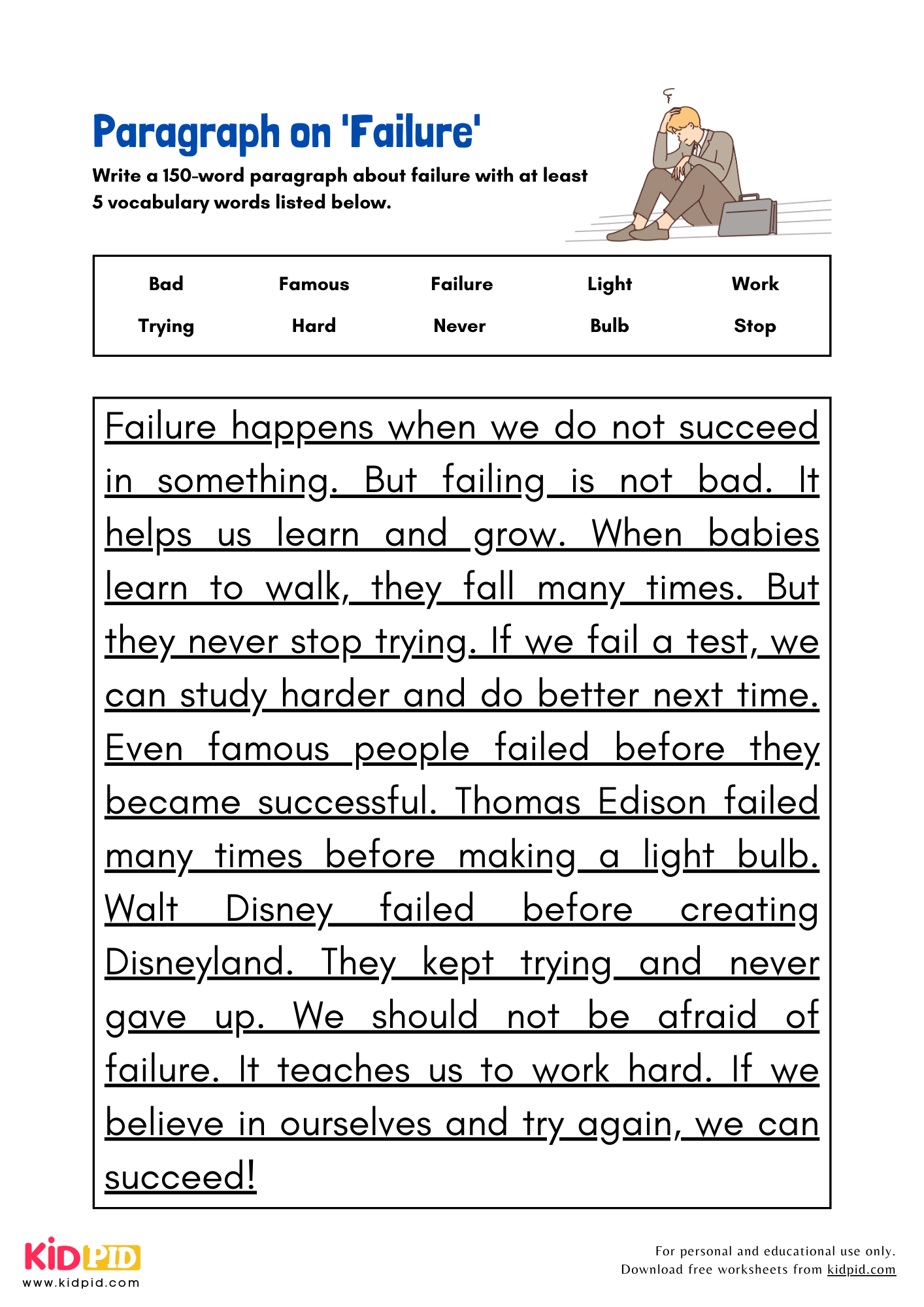 Paragraph on 'Failure' - 150 Words