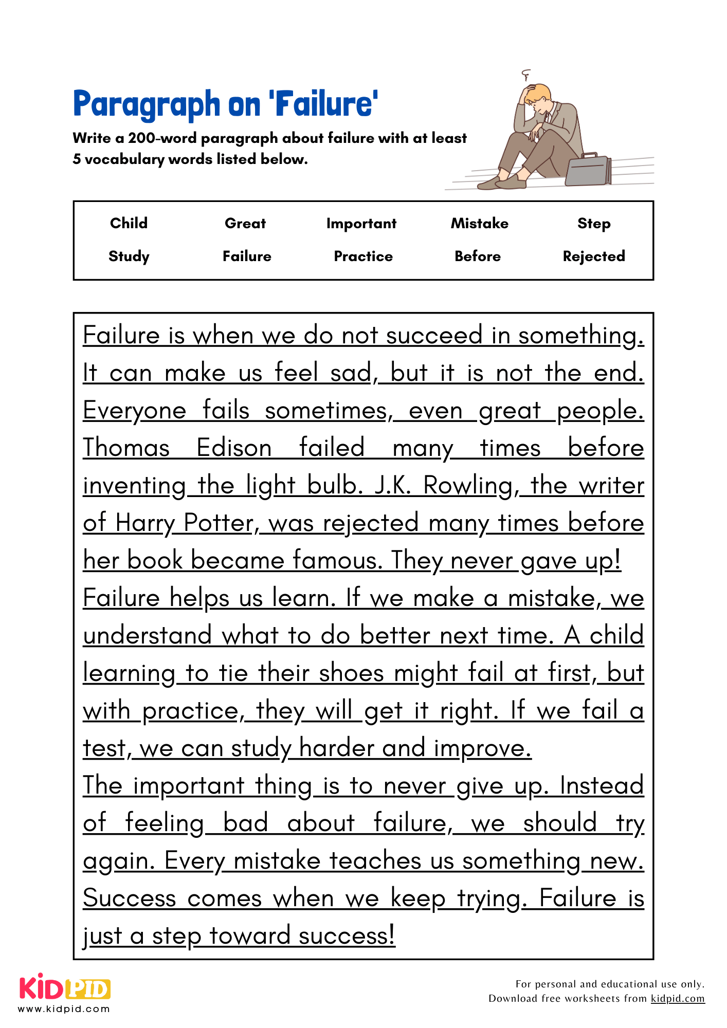 Paragraph on 'Failure' - 200 Words