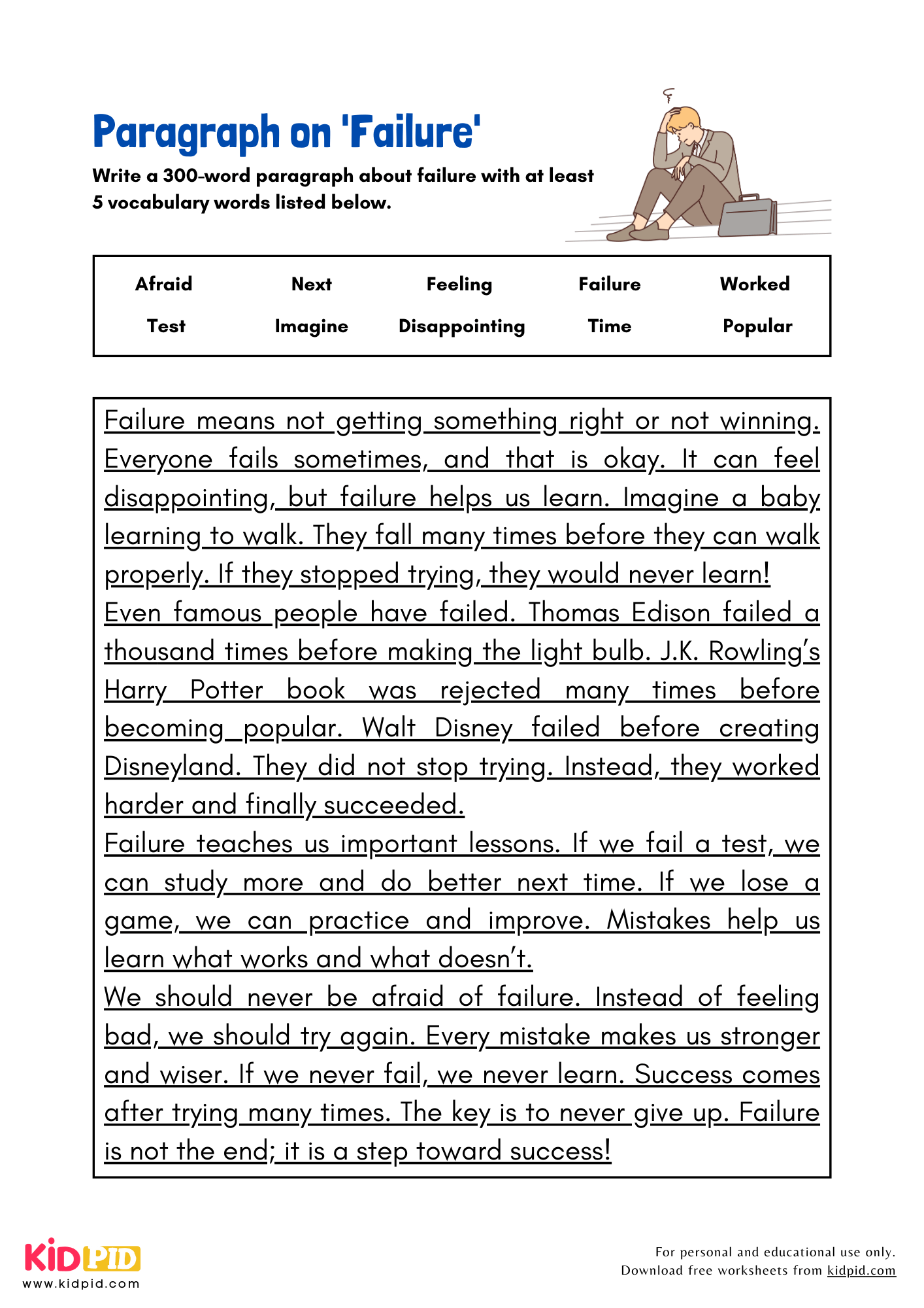 Paragraph on 'Failure' - 300 Words