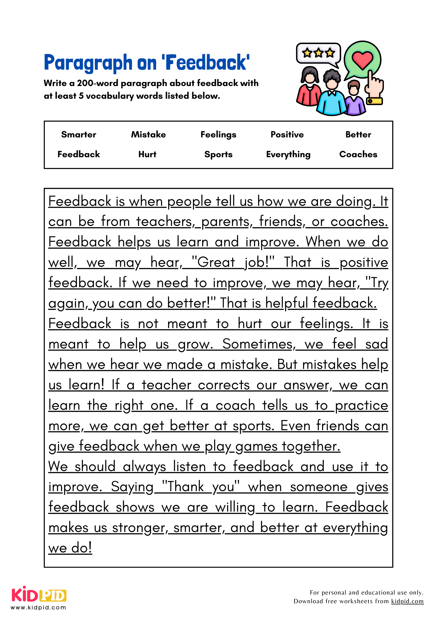 Paragraph on 'Feedback' - 200 Words