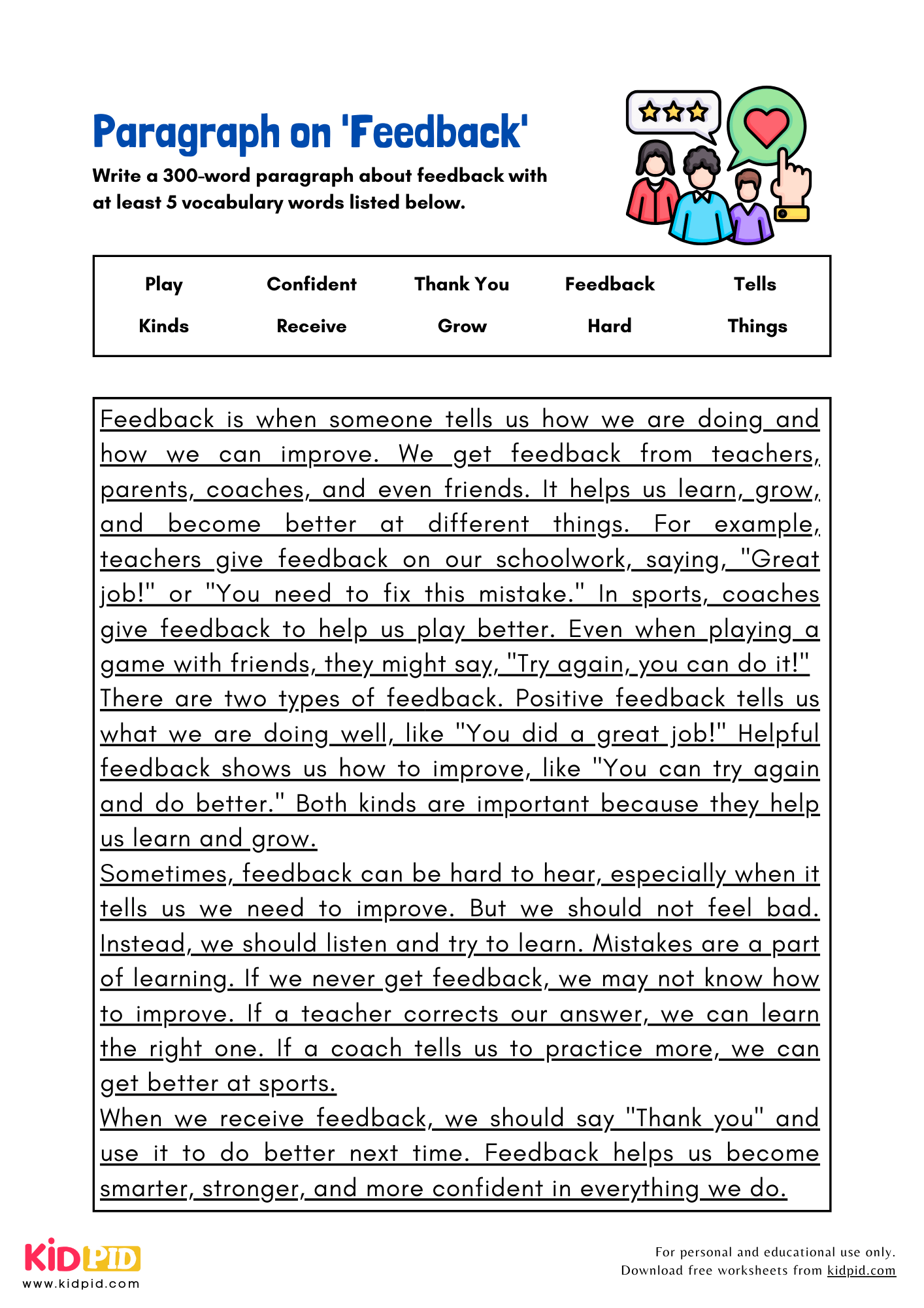 Paragraph on 'Feedback' - 300 Words