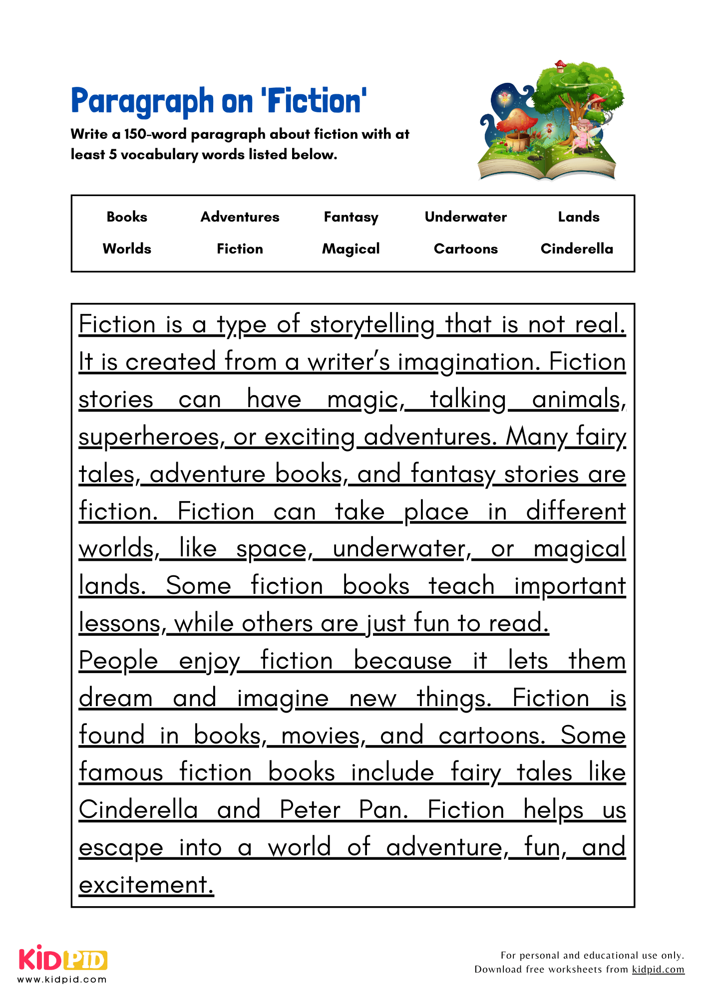 Paragraph on 'Fiction' - 150 Words