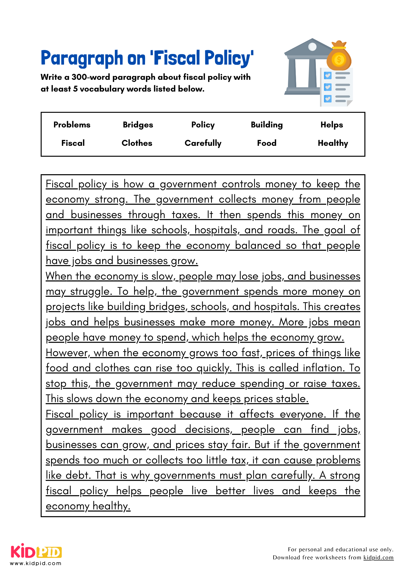 Paragraph on 'Fiscal Policy' - 300 Words