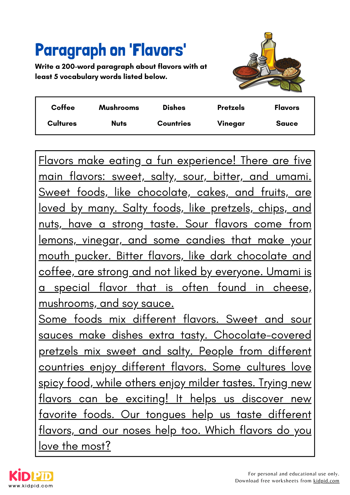 Paragraph on 'Flavors' - 200 Words