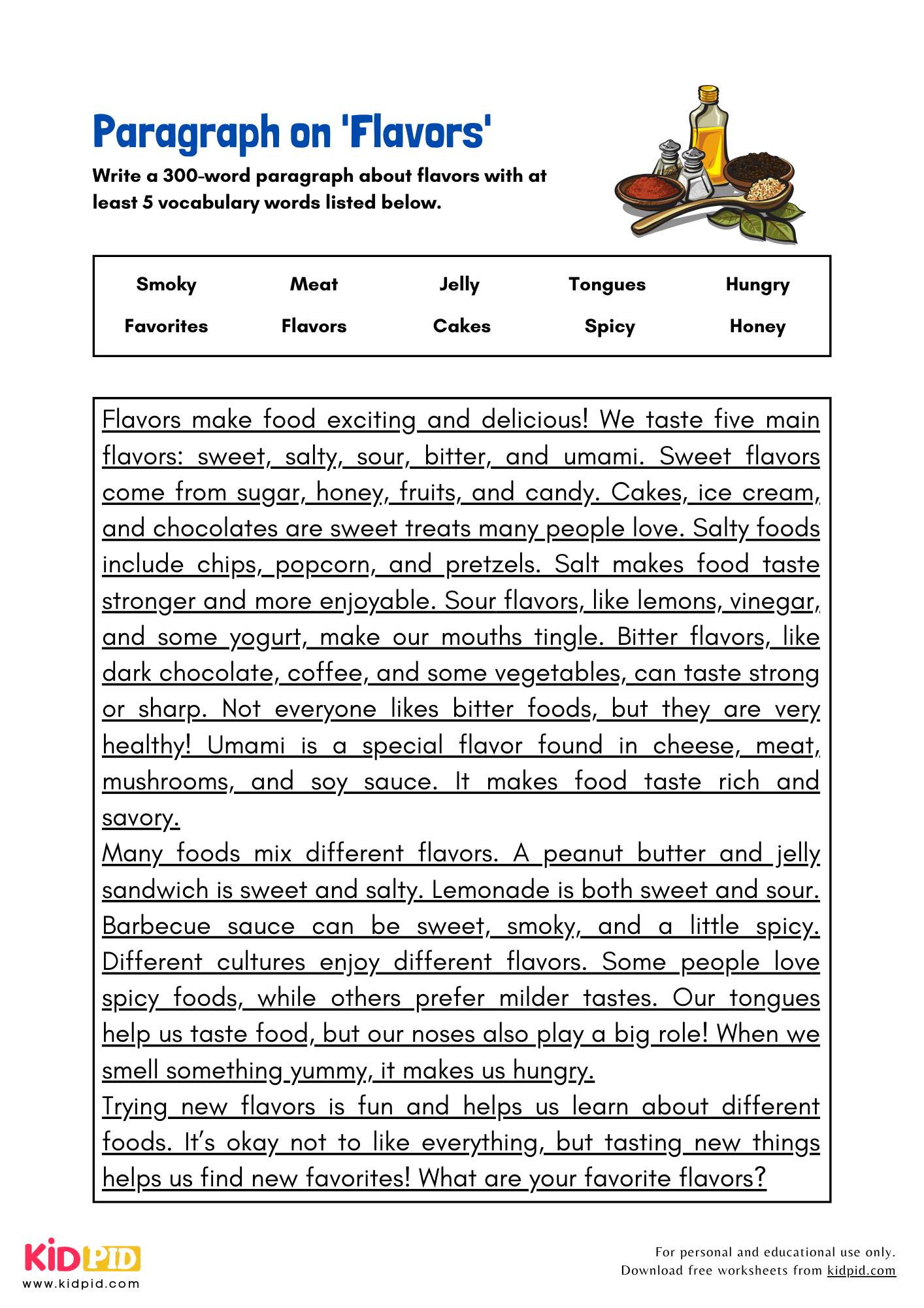 Paragraph on 'Flavors' - 300 Words