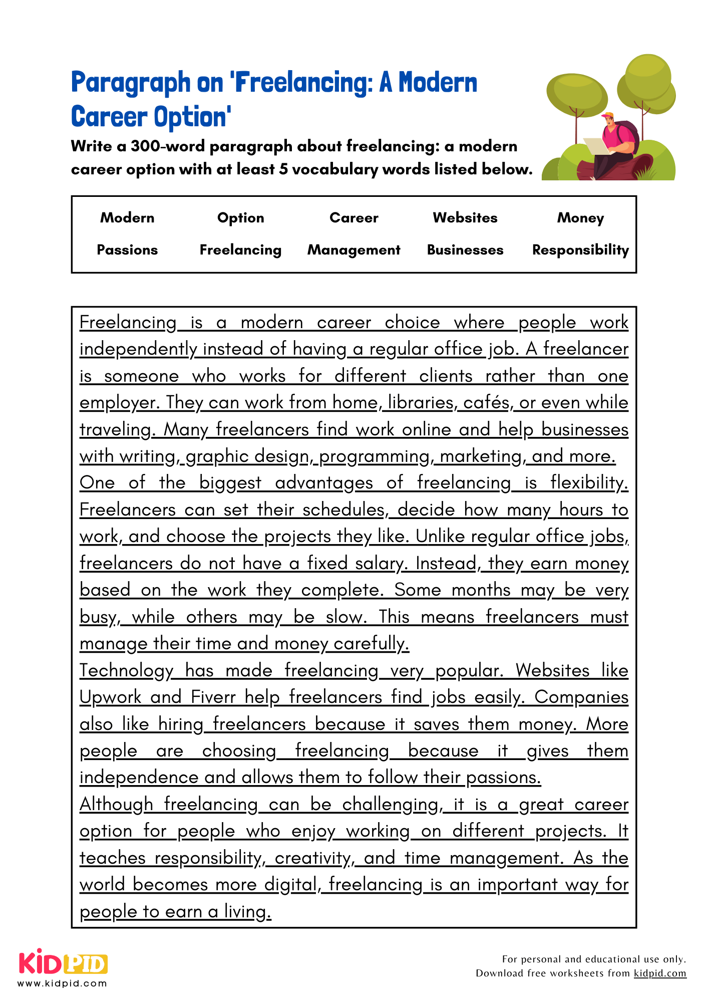 Paragraph on 'Freelancing: A Modern Career Option' - 300 Words