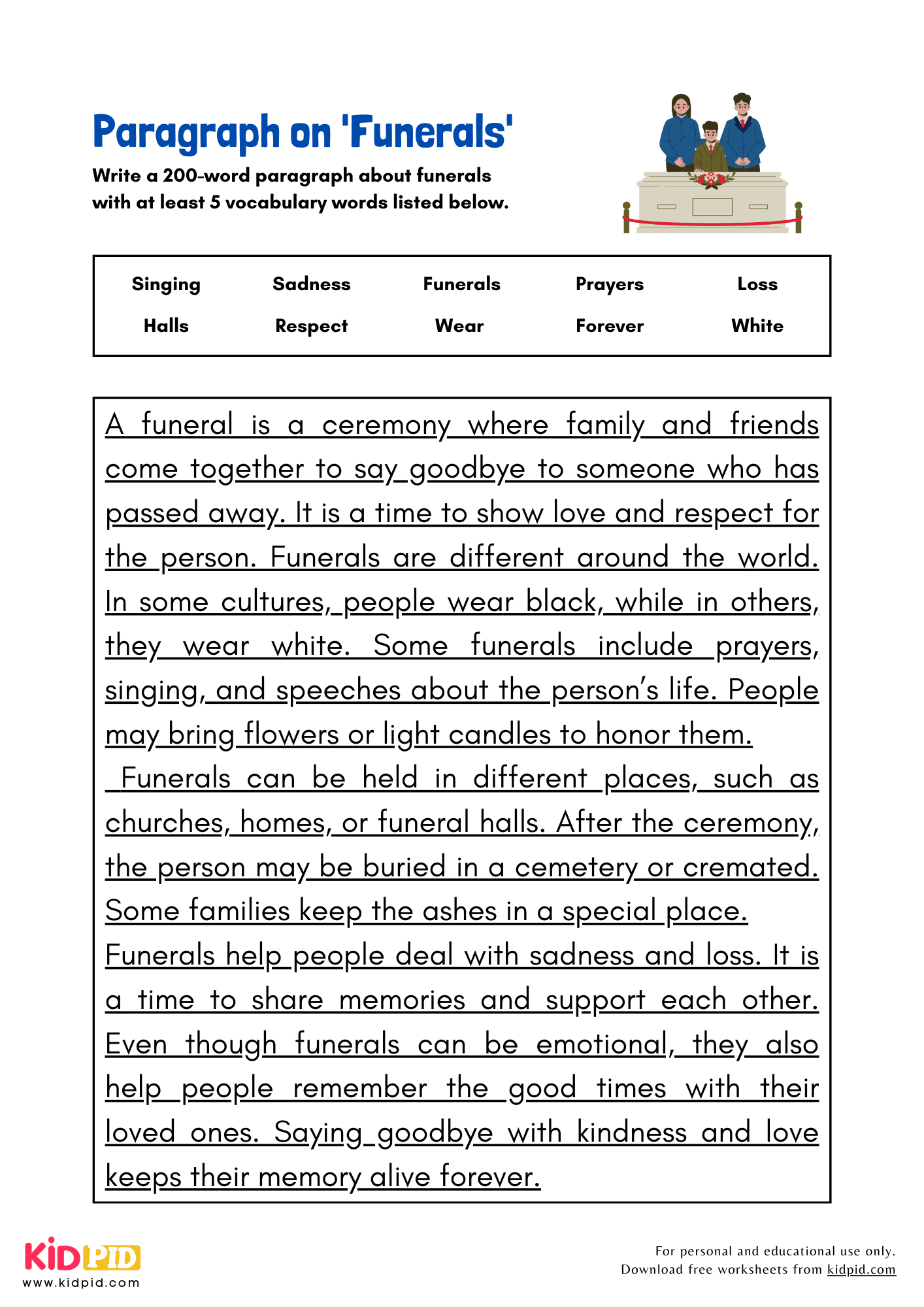 Paragraph on 'Funerals' - 200 Words