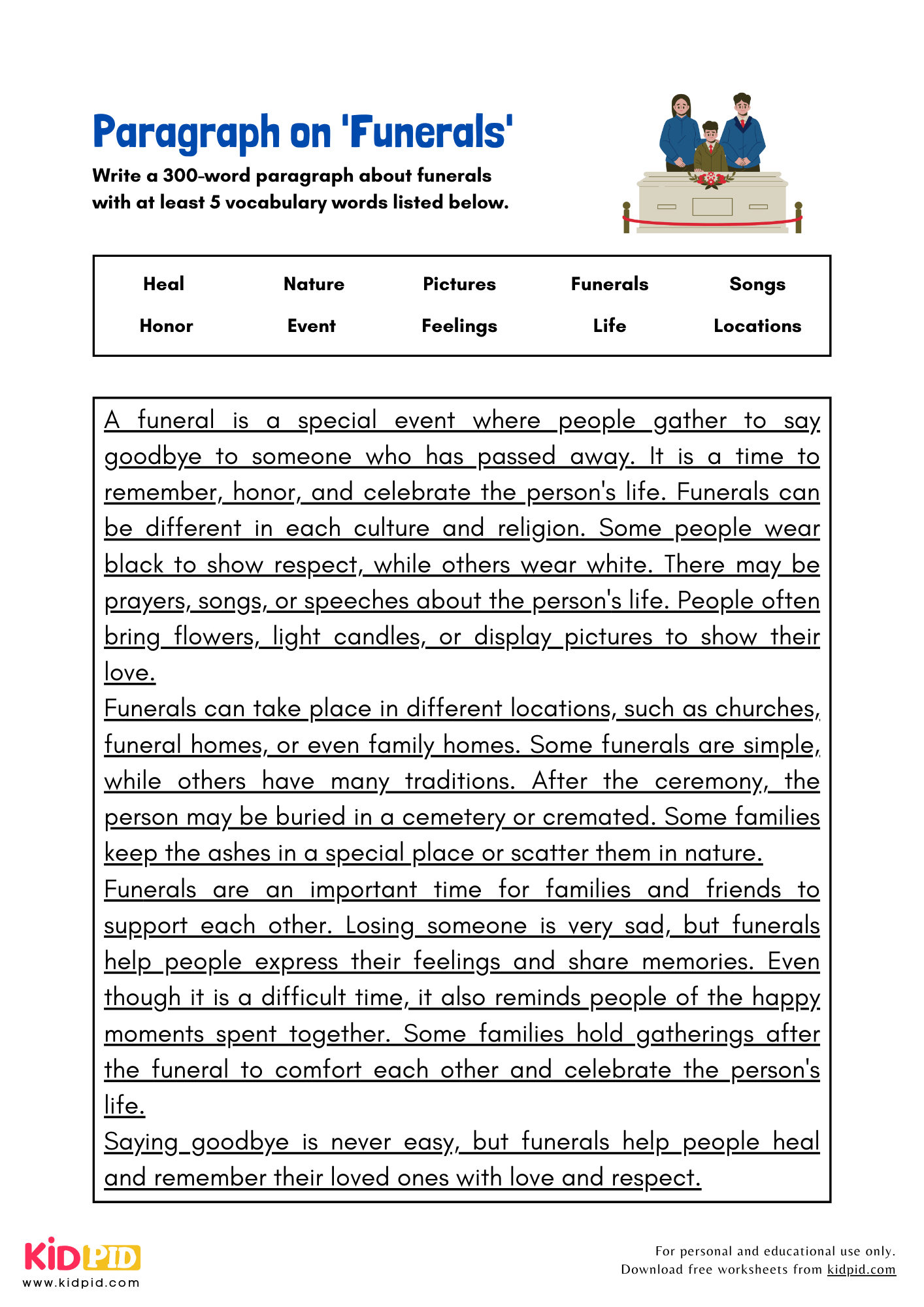 Paragraph on 'Funerals' - 300 Words