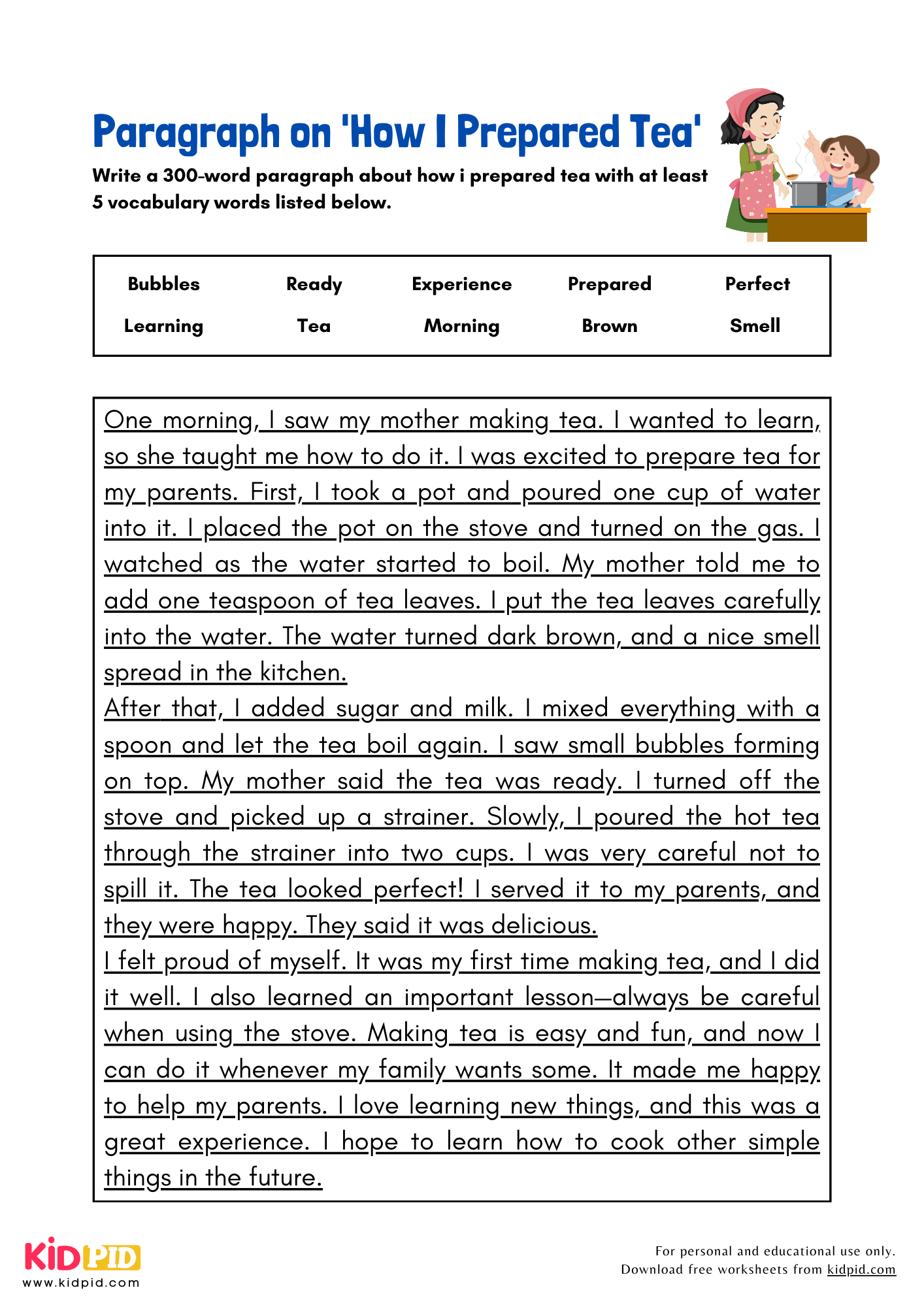 Paragraph on 'How I Prepared Tea' - 300 Words