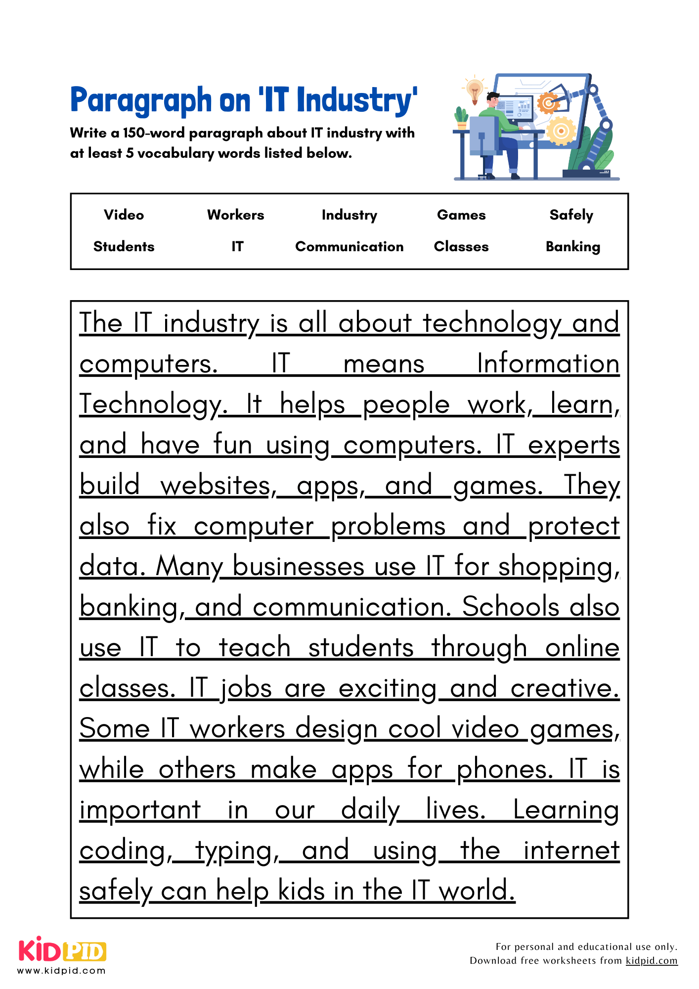 Paragraph on 'IT Industry' - 150 Words