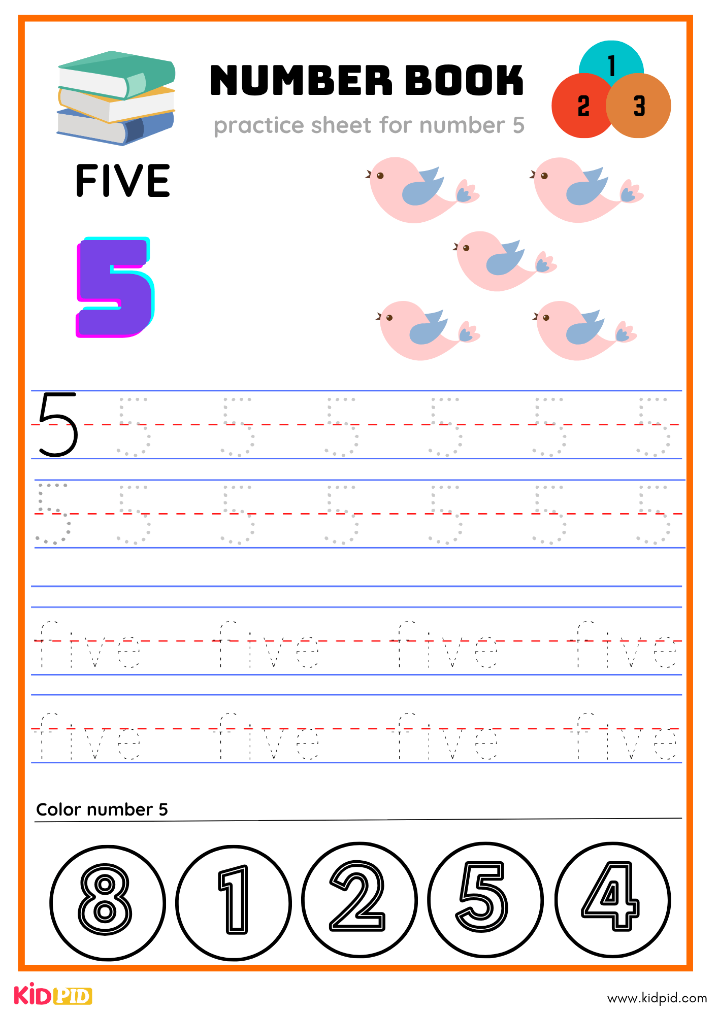 Five Number Tracing Book