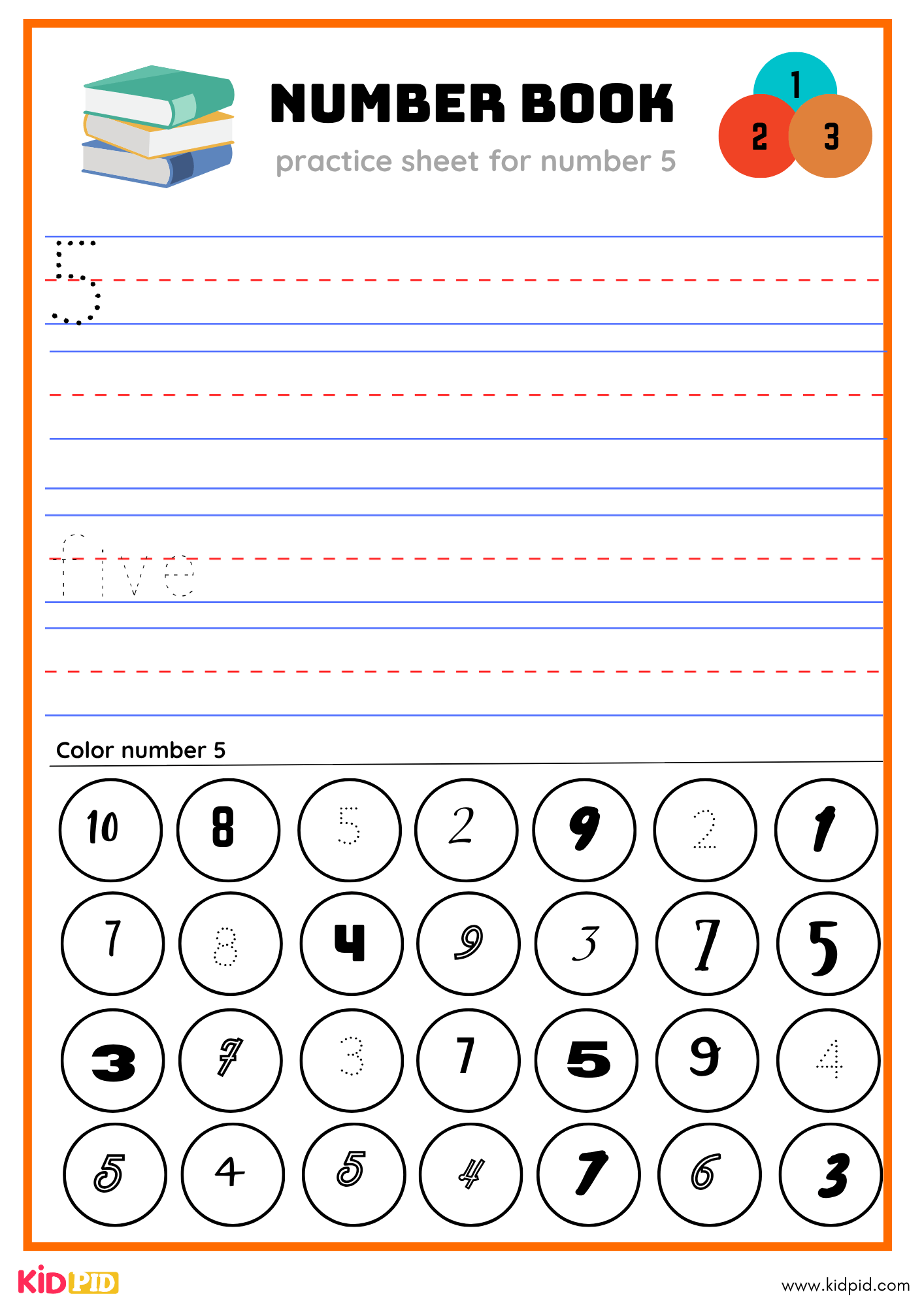 Five Number Tracing Book