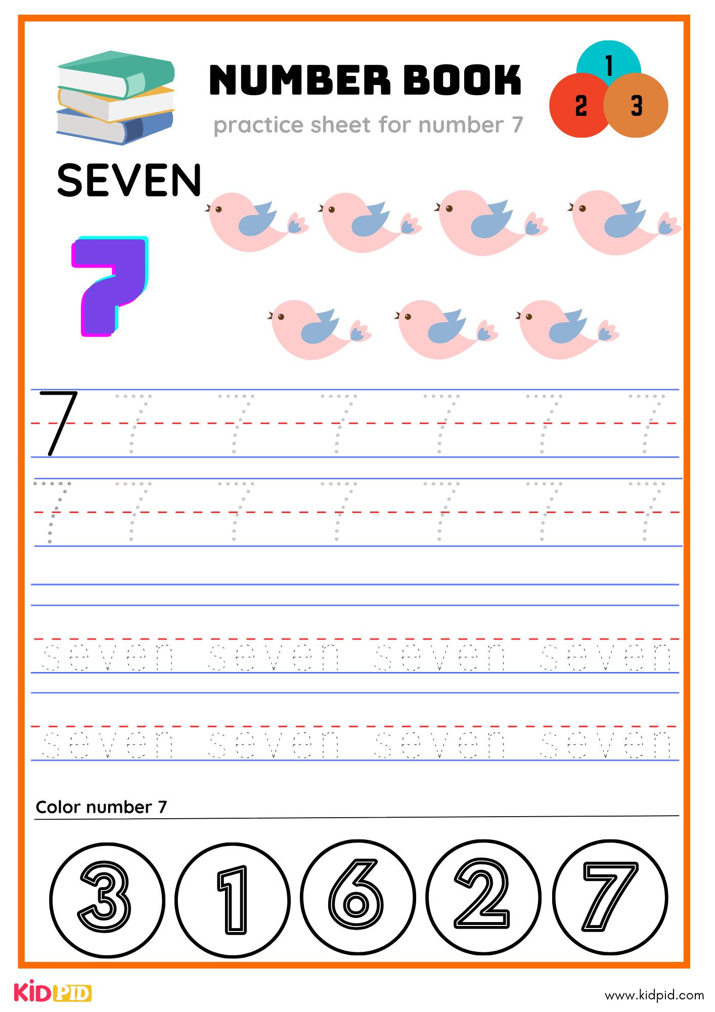Seven Number Tracing Book