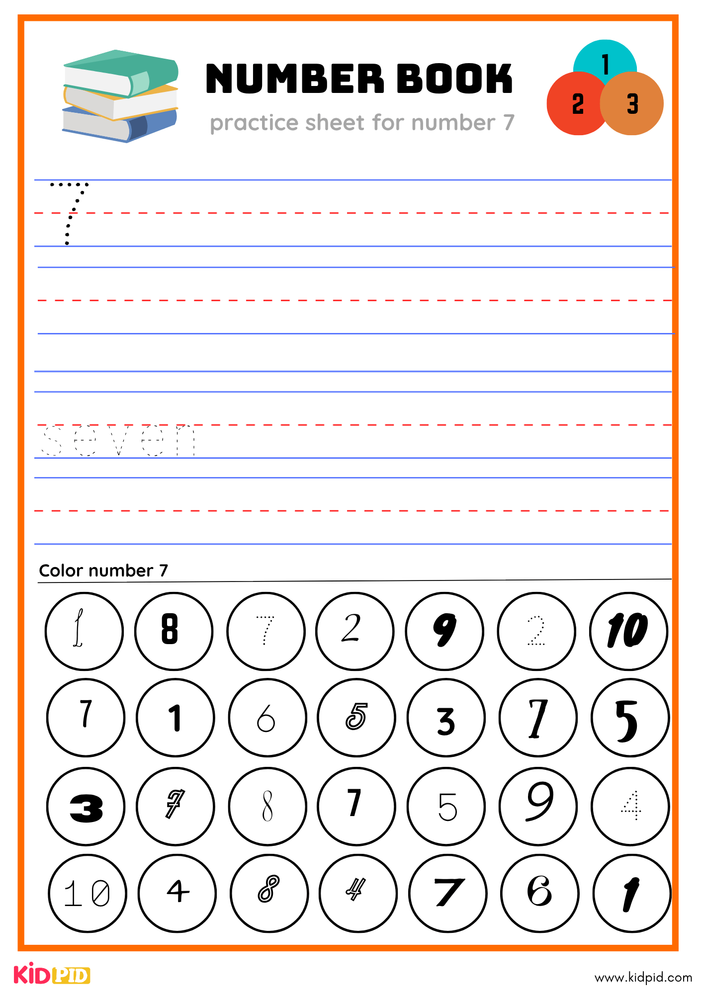 Seven Number Tracing Book