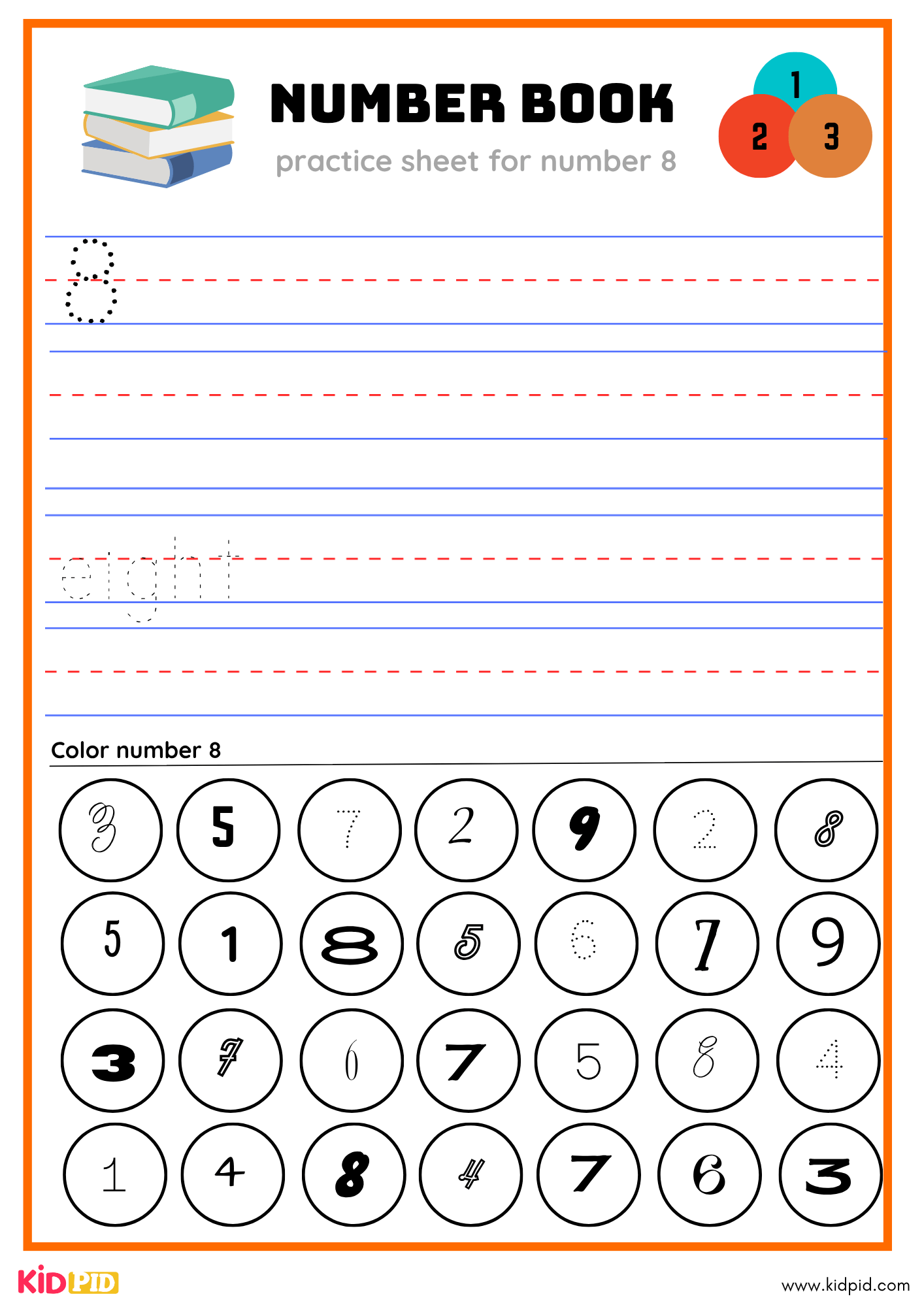 Eight Number Tracing Book