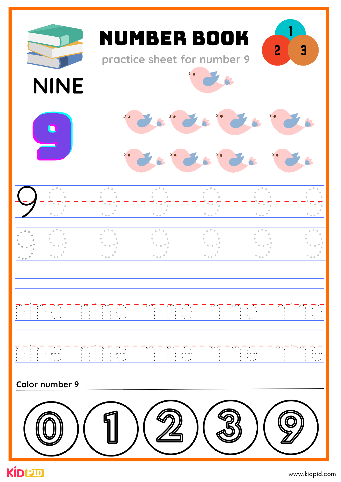 Nine Number Tracing Book