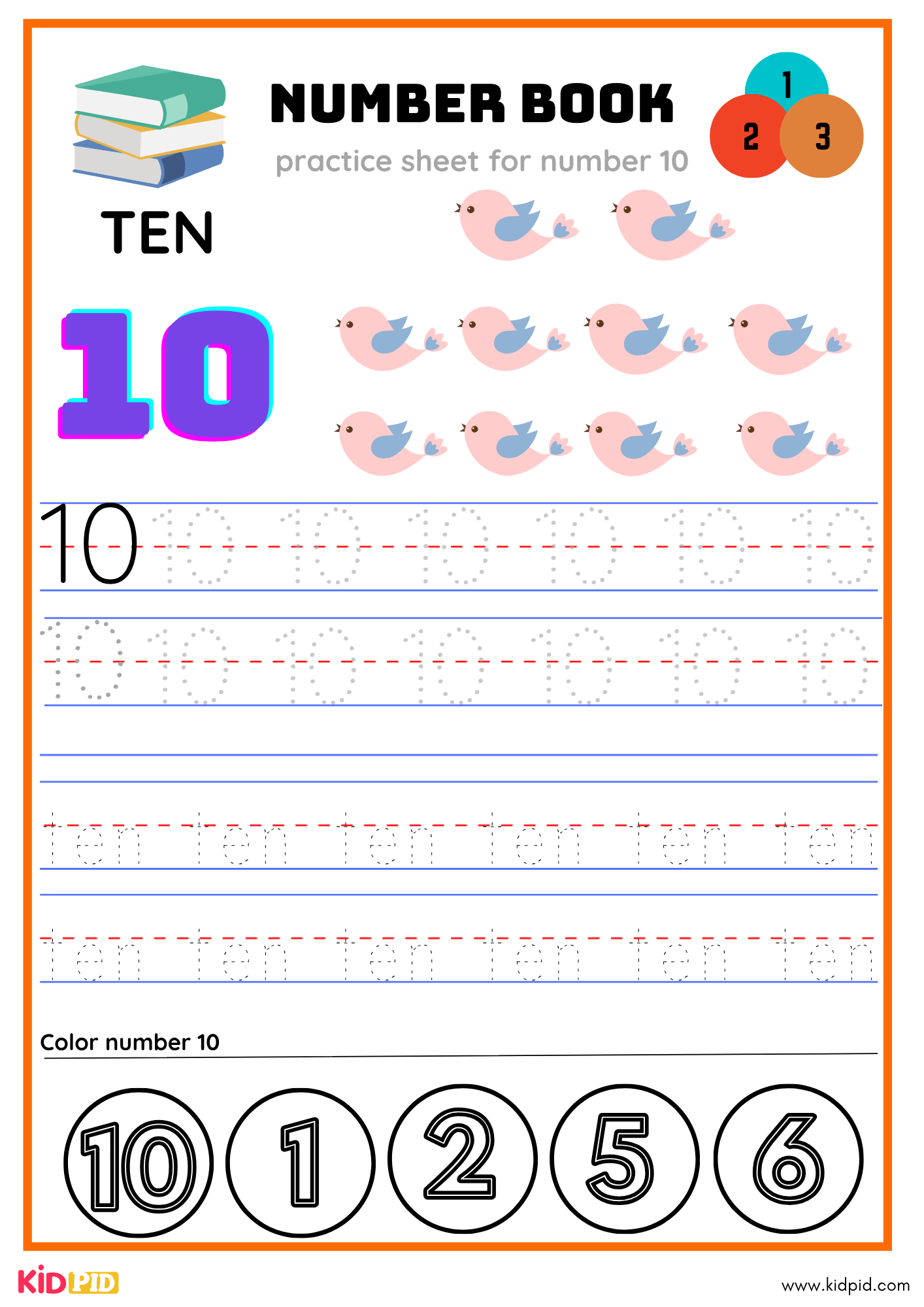 Ten Number Tracing Book