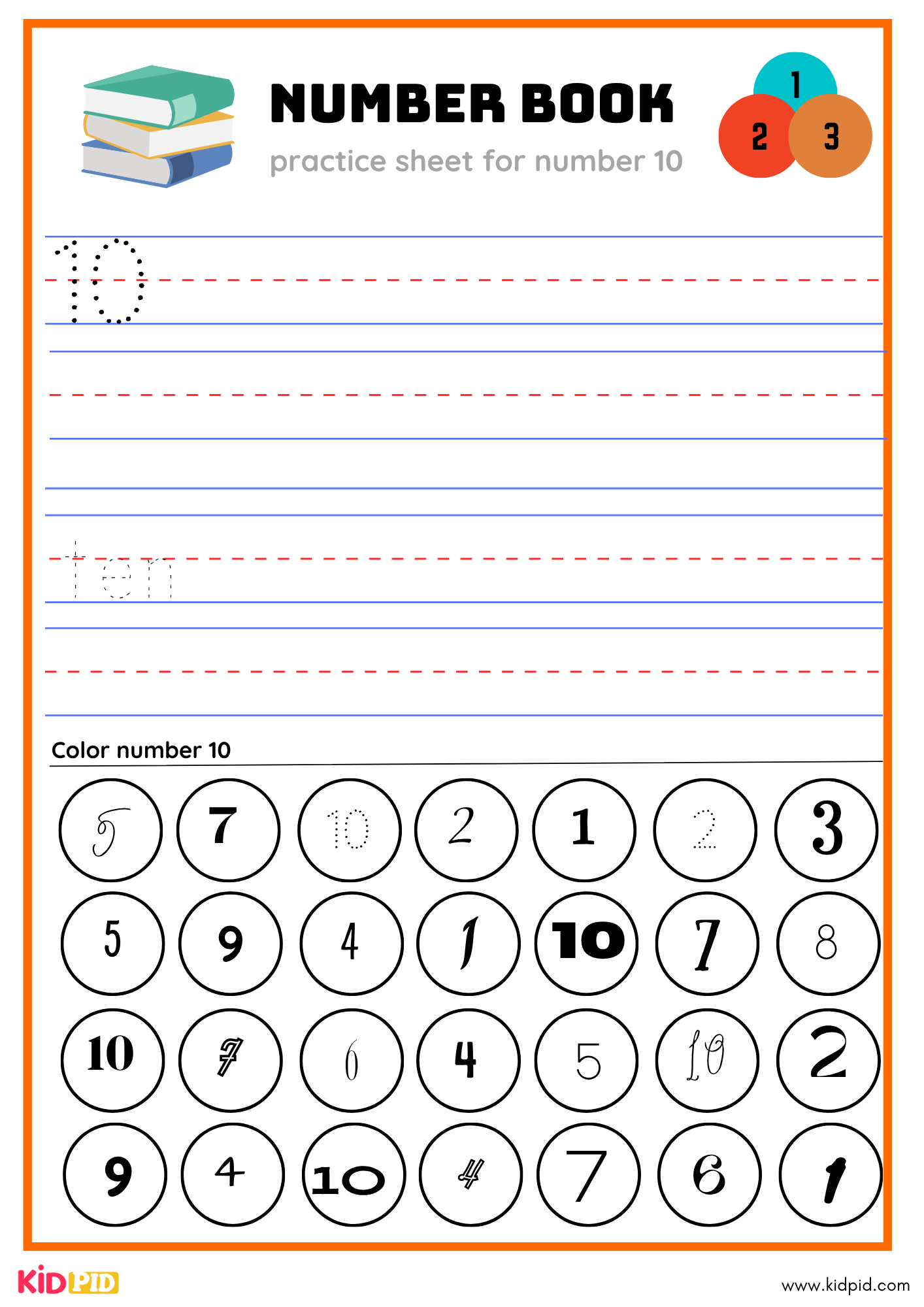 Ten Number Tracing Book