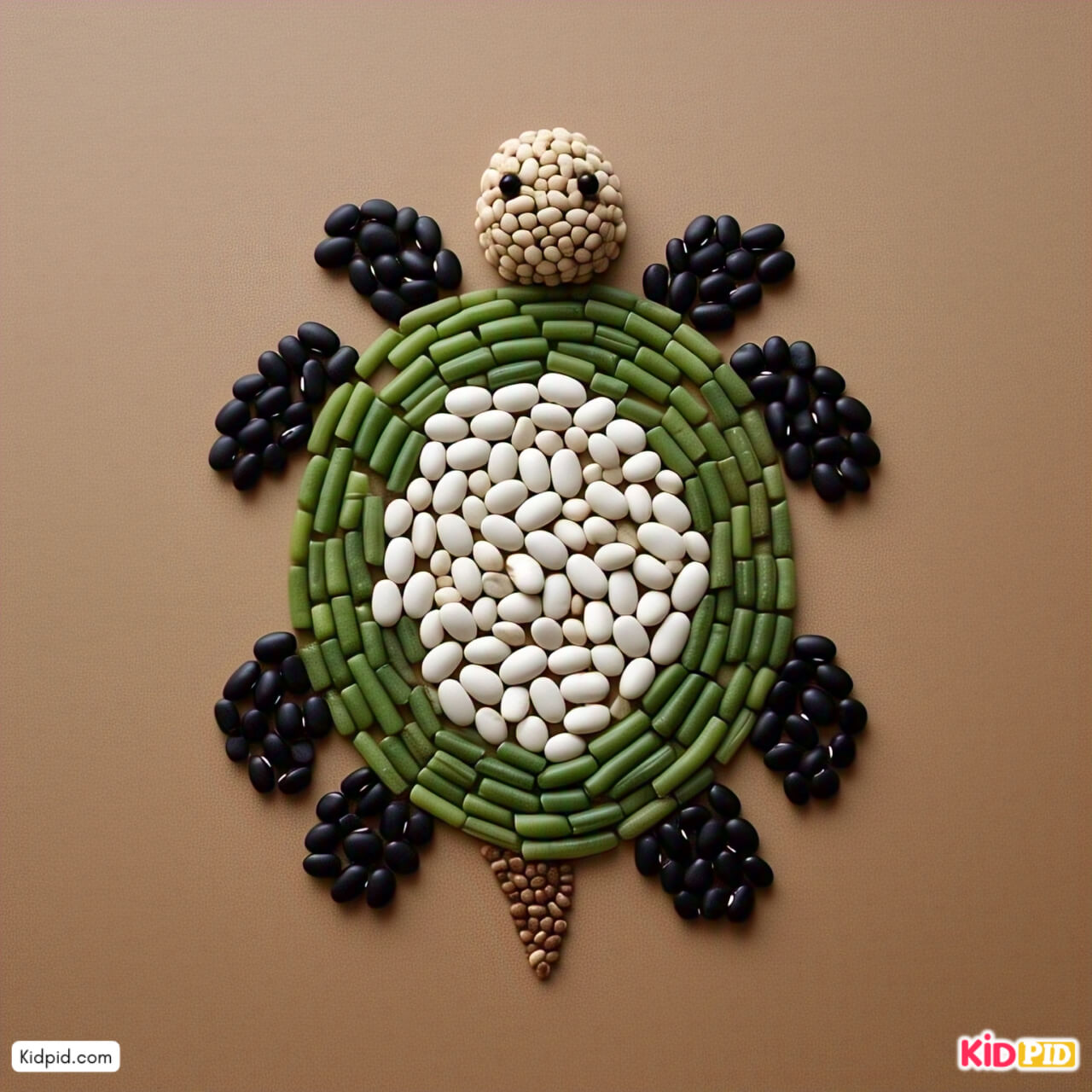 Adorable Beans and Seeds, Turtle Art and Craft for Kids