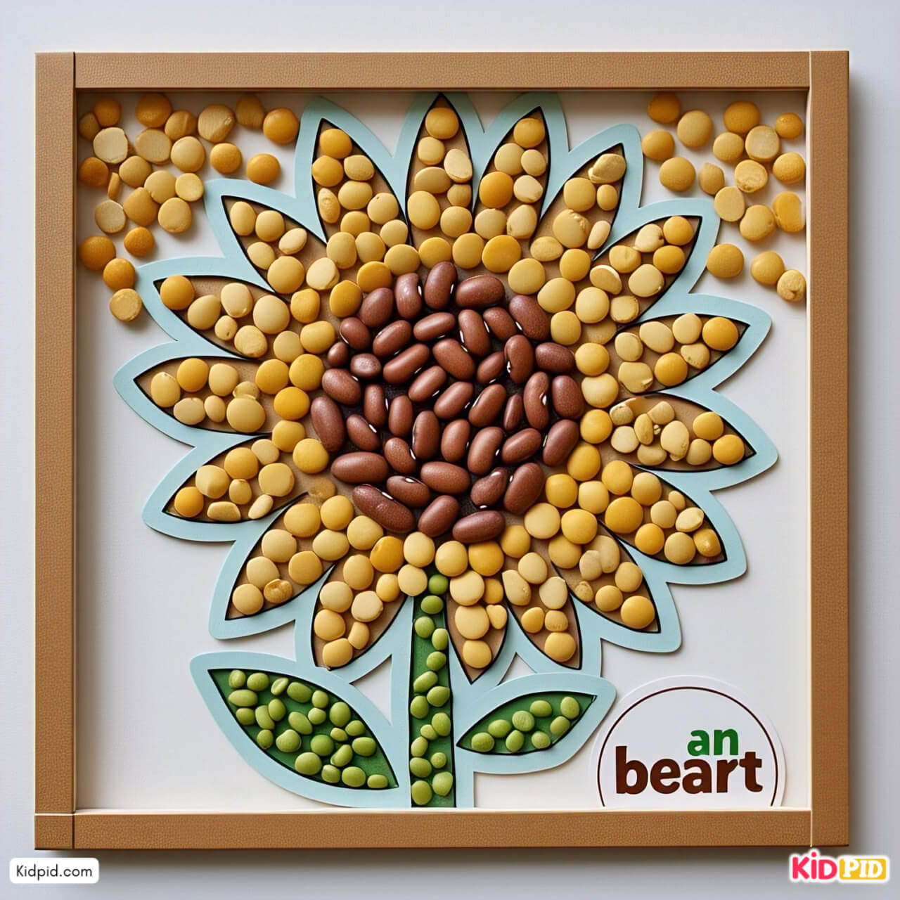 Awesome Pulses and Beans, sunflower Photo Frames, Art and craft Ideas 
