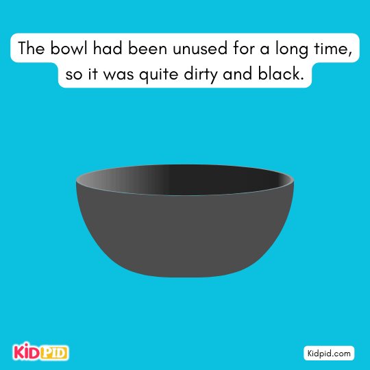 Dusty black bowl lying unused for many years