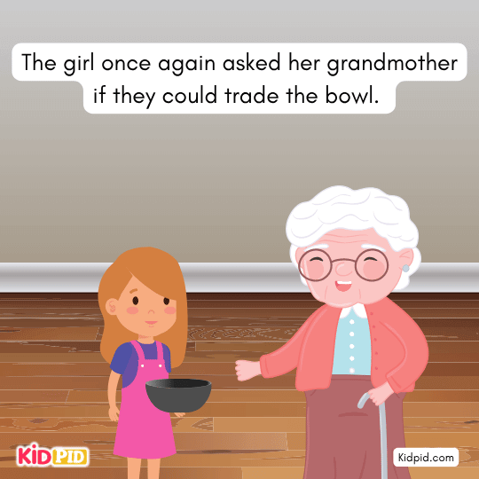 Girl asks grandmother to trade bowl again
