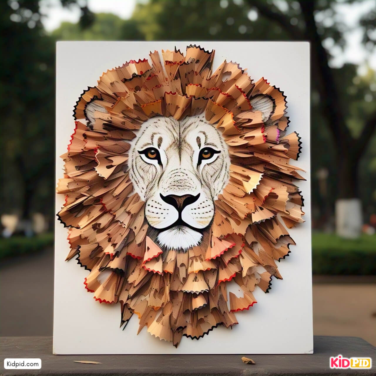 Adorable Pencil Shavings Lion Face Craft Idea for Kids