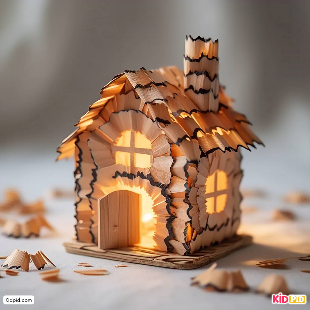 Beautiful Pencil Shavings House Craft Idea for Kids