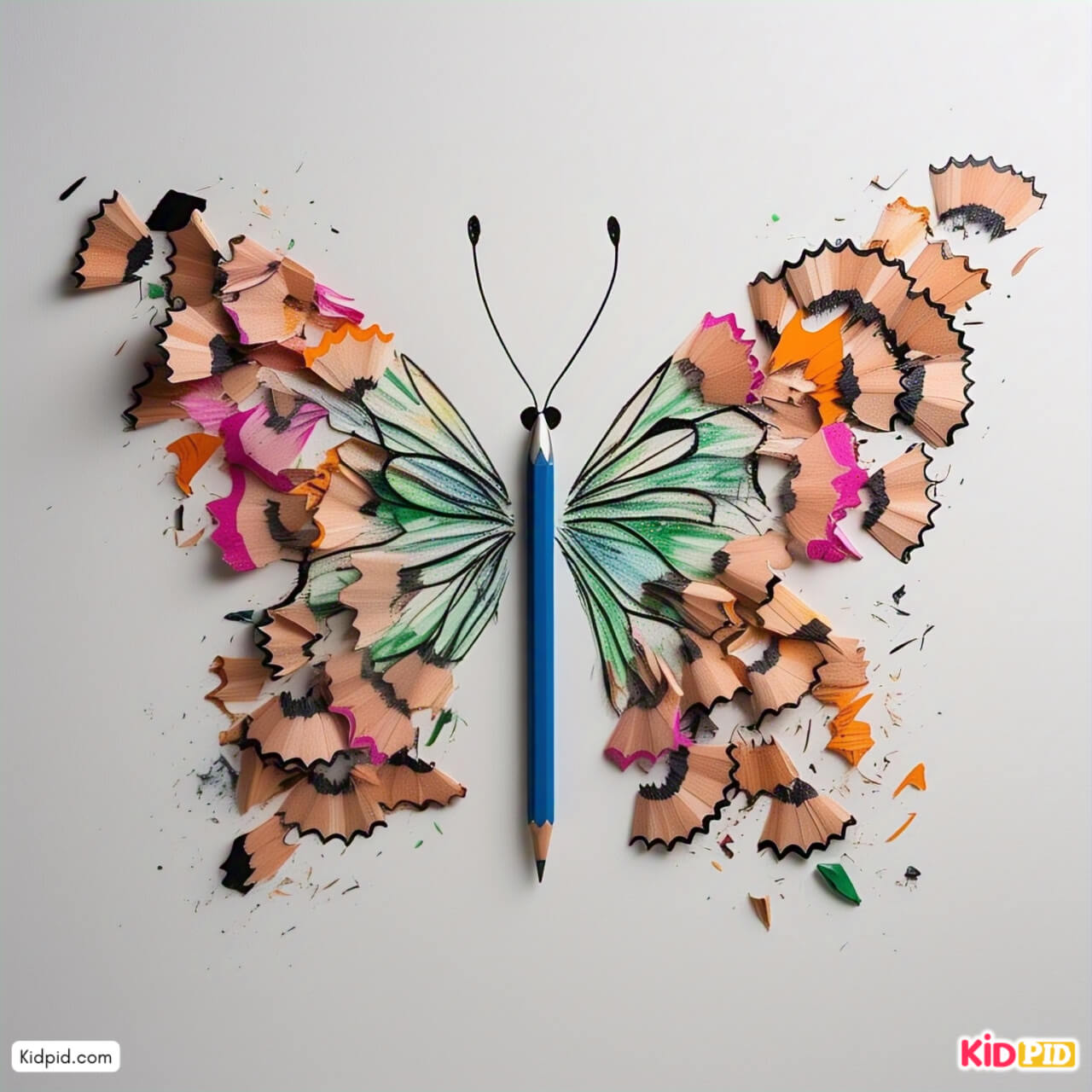 DIY Pencil Shavings Butterfly Art Idea for Kids