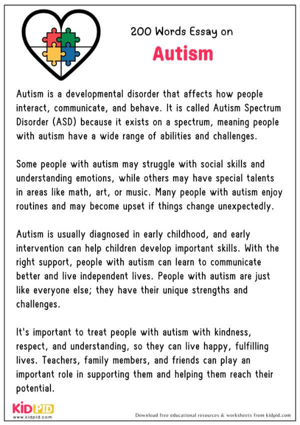 Essay On Autism in 200 Words