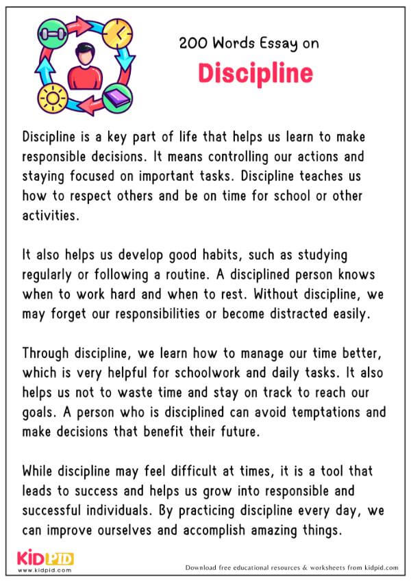 Essay On Discipline in 200 Words