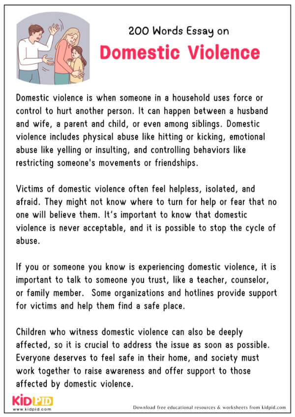 Essay On Domestic Violence in 200 Words