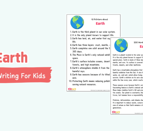 Earth : Essay, 10 Pointers & Questions