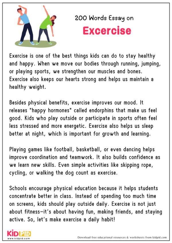 Essay on Exercise in 200 Words