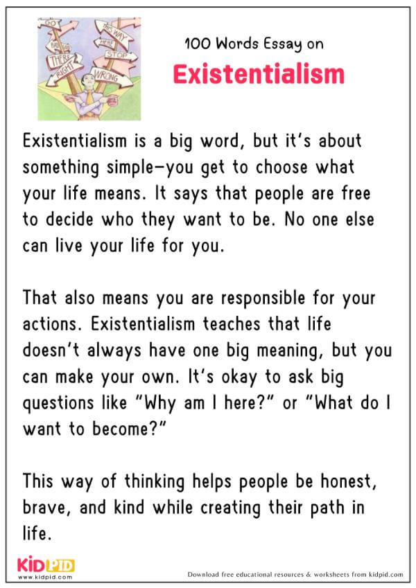 Essay On Existentialism in 100 Words