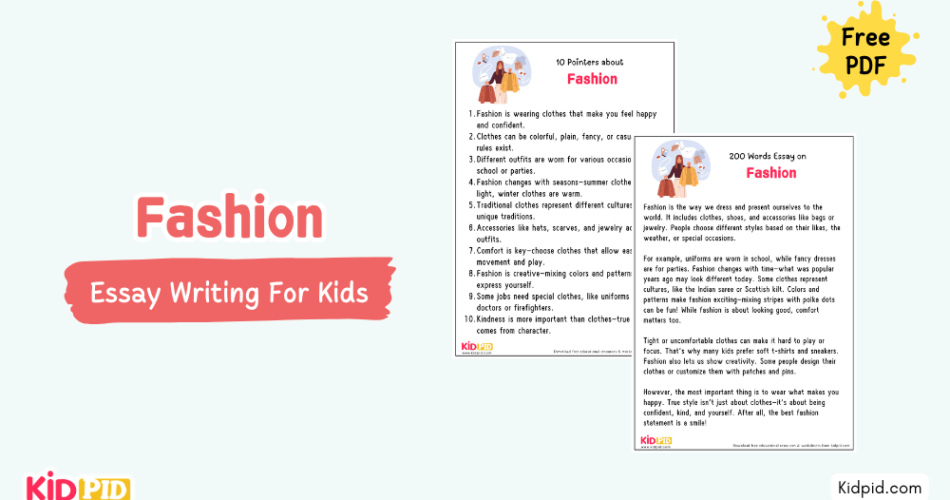 Fashion : Essay, 10 Pointers & Questions