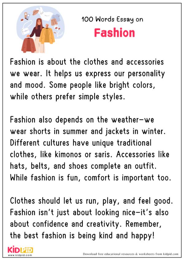 Essay On Fashion in 100 Words