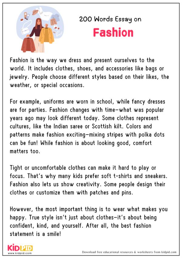 Essay On Fashion in 200 Words