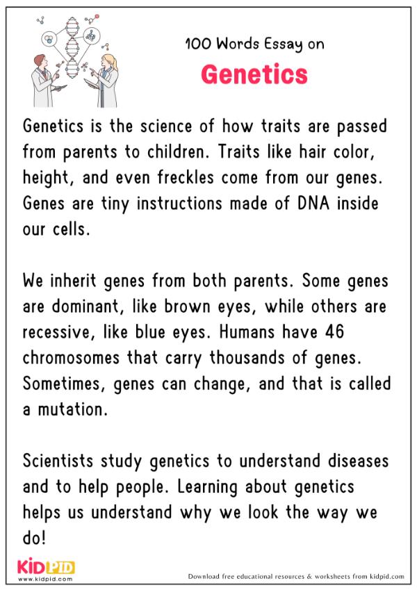 Essay On Genetics in 100 Words