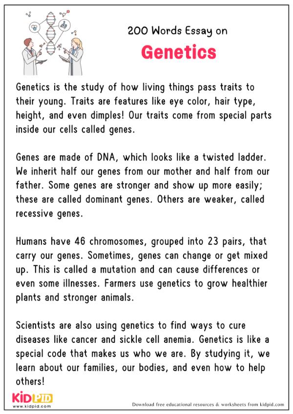 Essay On Genetics in 200 Words