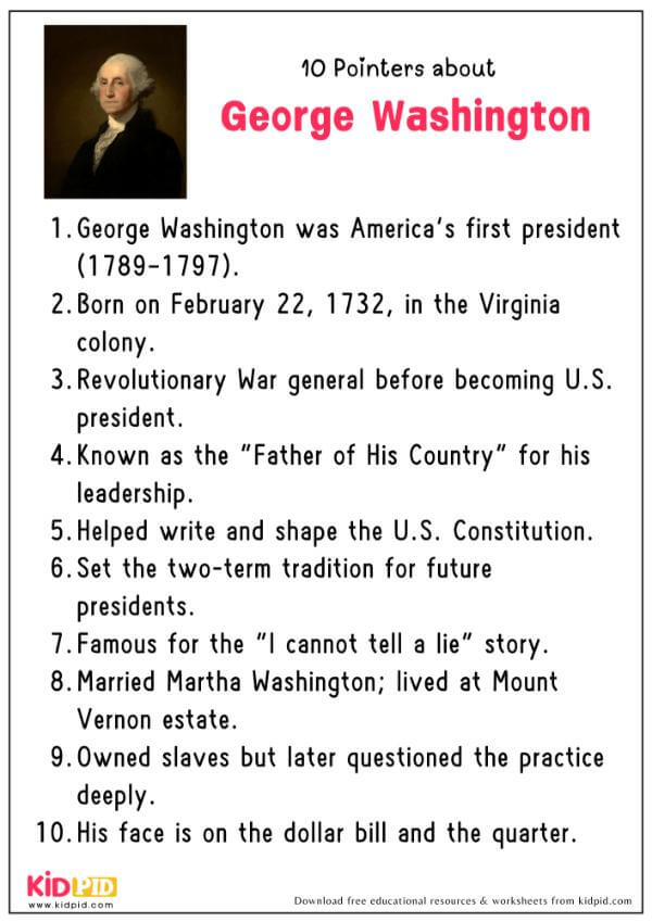 10 Pointers About George Washington