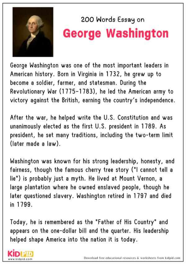 Essay On George Washington in 200 Words