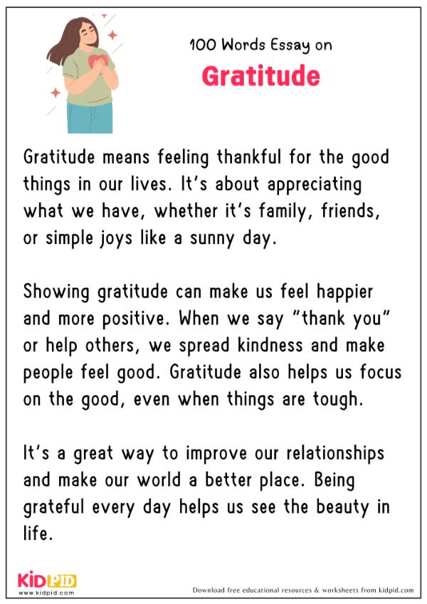 Essay On Gratitude in 100 Words