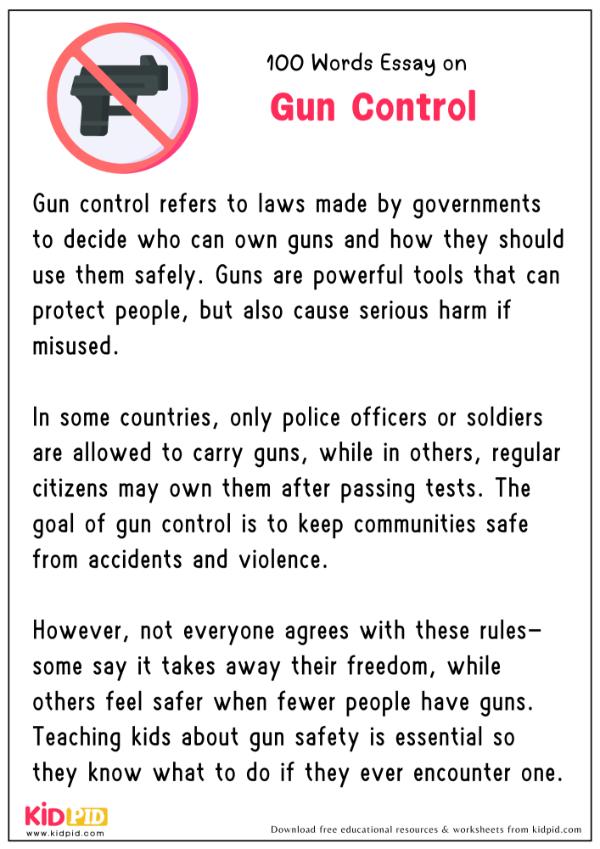 Essay On Gun Control in 100 Words