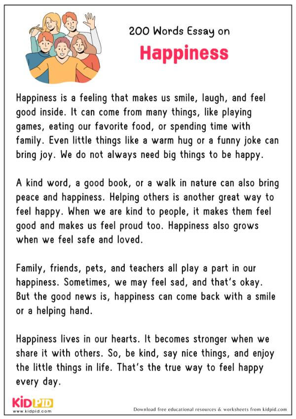 Essay On Happiness in 200 Words