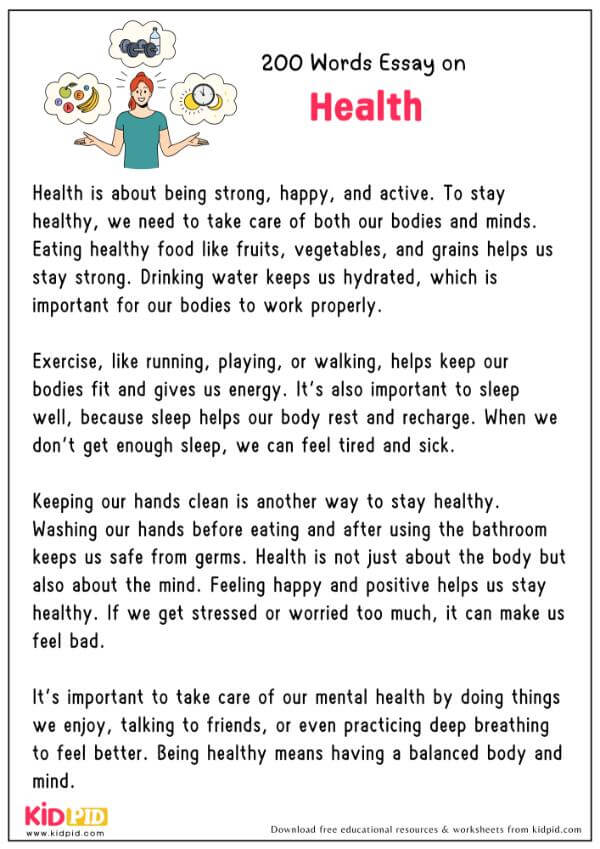 Essay On Health in 200 Words