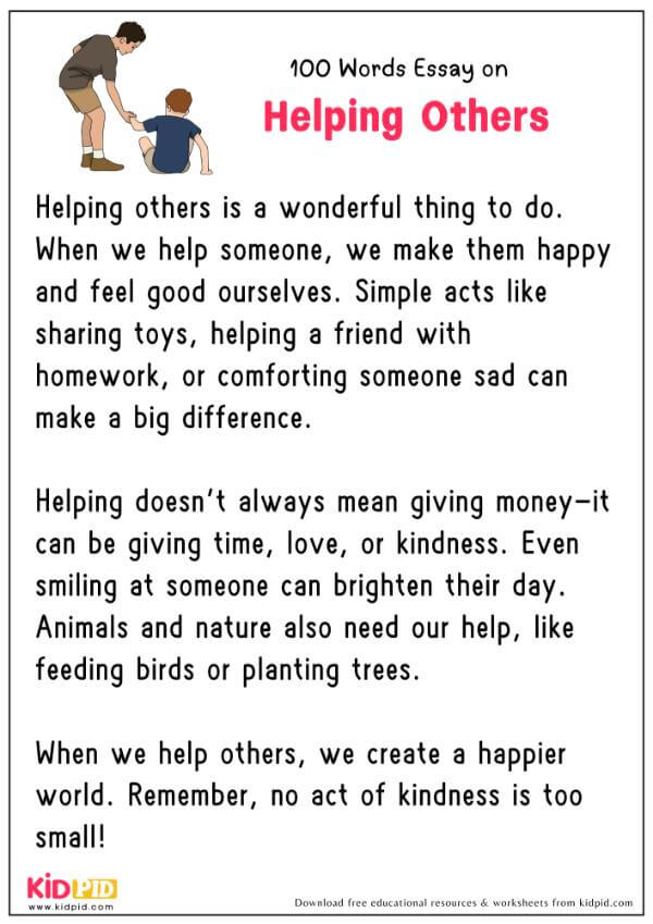 Essay On Helping Others in 100 Words