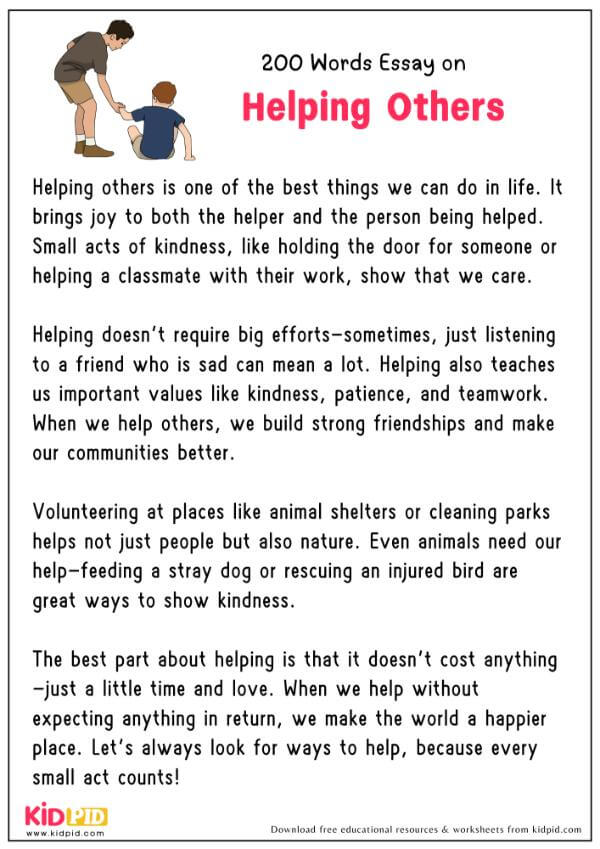 Essay On Helping Others in 200 Words