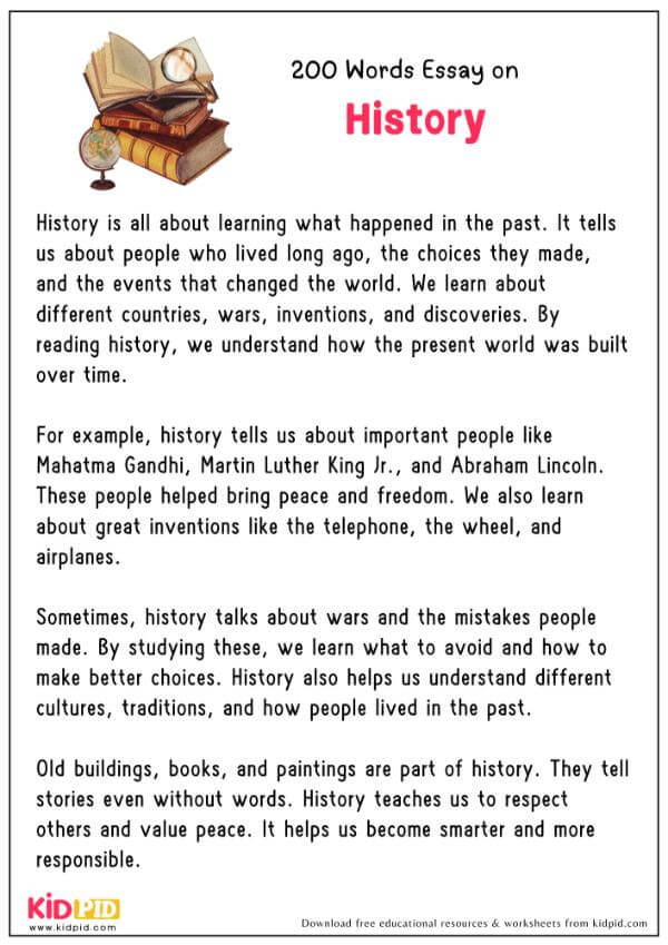Essay On History in 200 Words